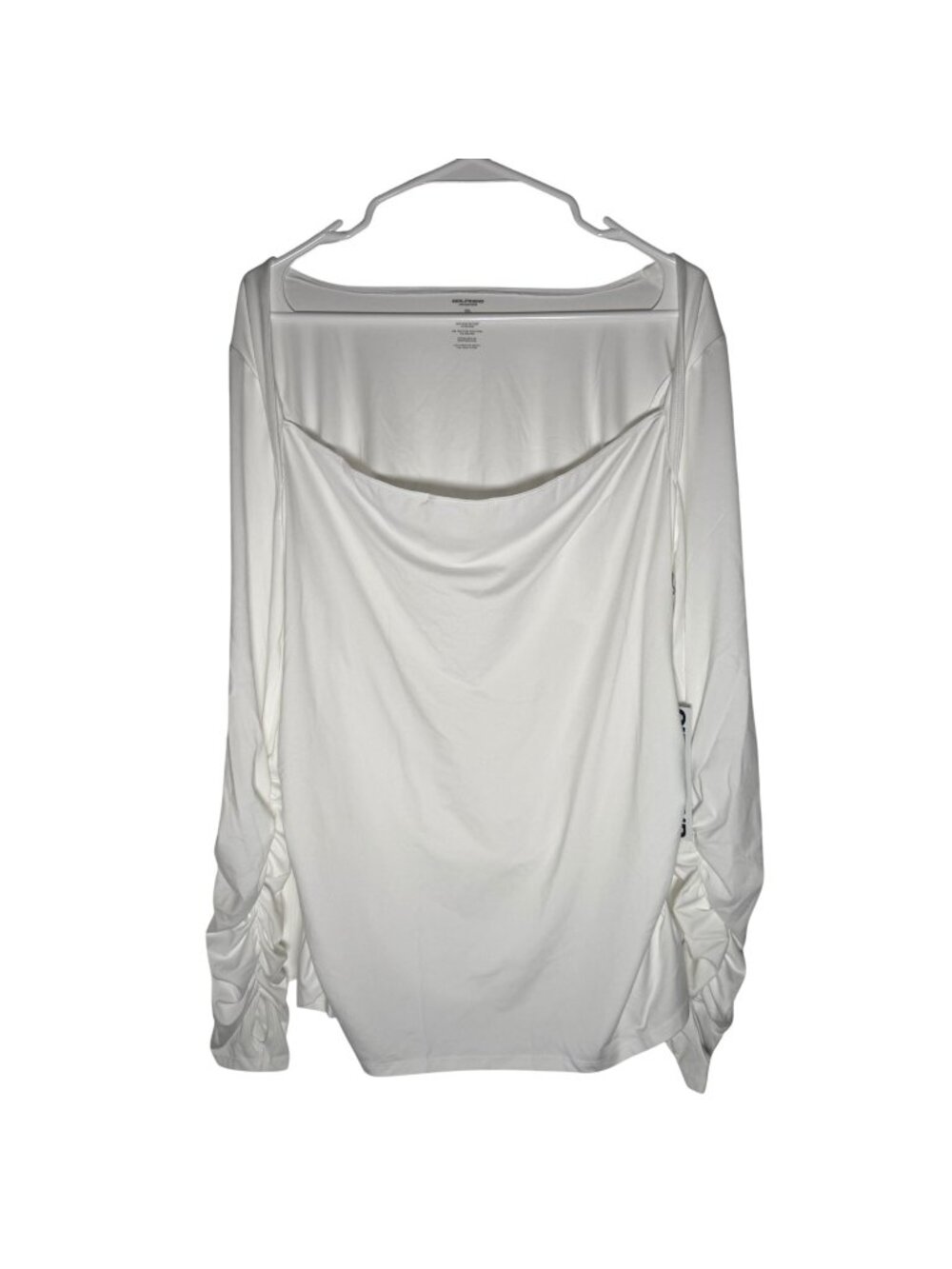 Girlfriend Collective Ruched Sleeve Open Back Long Sleeve Tshirt Size XXL NWT